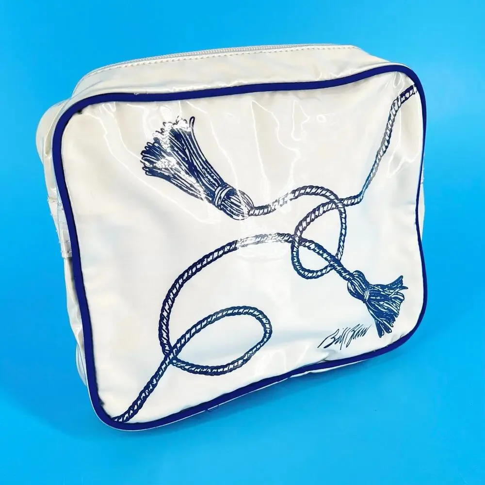 Bill Blass Cosmetic Bag Nautical Tassel Design